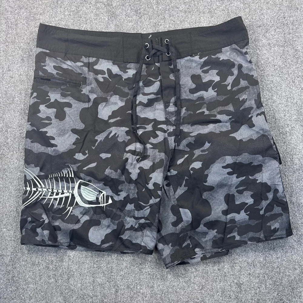 [Lot of 2]Tormenter Board Shorts Men's‎ 40 Black Camo Cargo Swim Trunks Big Fish